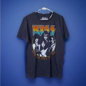 Kiss Rock and Roll All Nite Tee - Black with Orange Accents